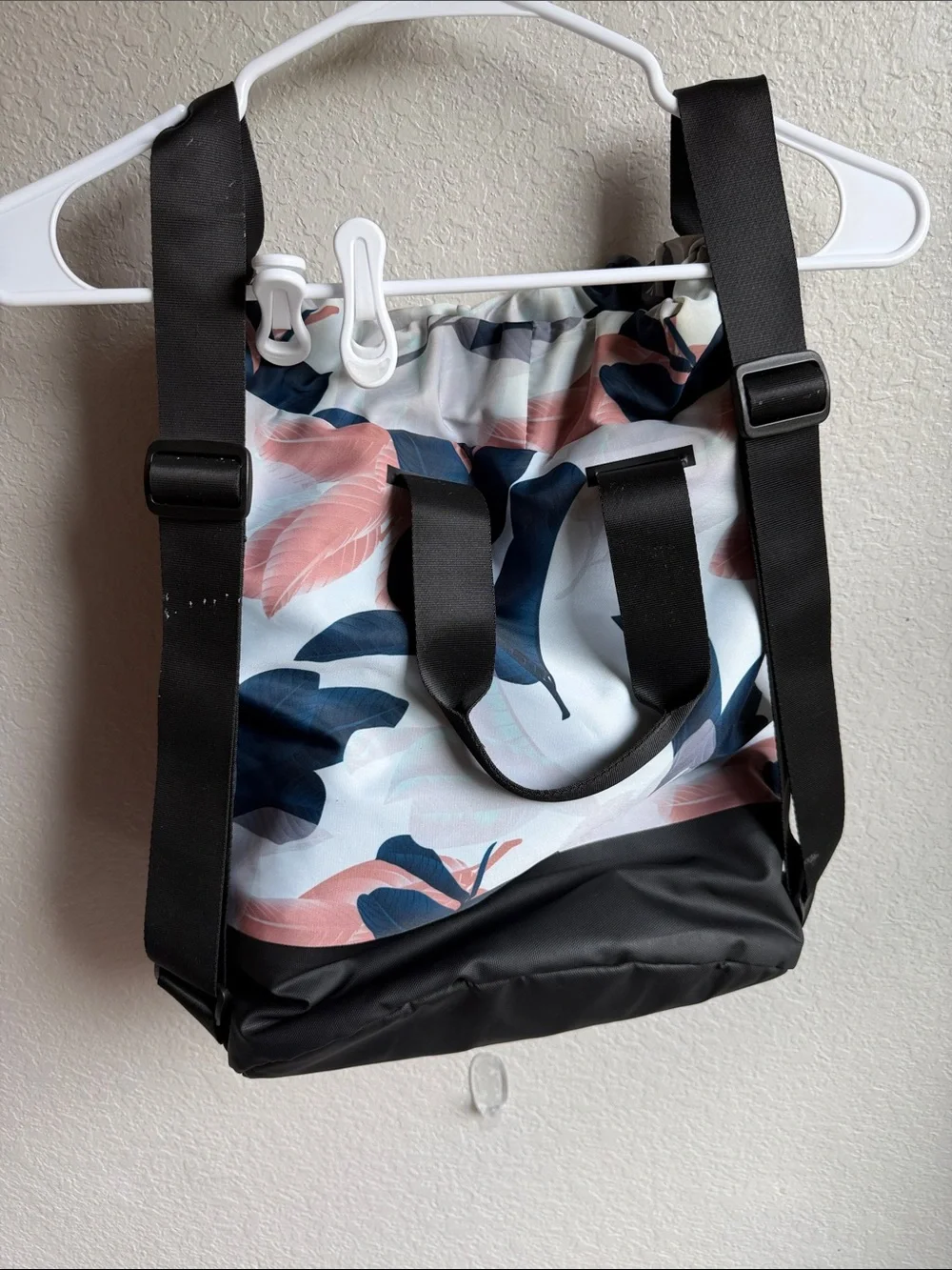 Vooray Floral Roll-Top Backpack in Navy & Pink